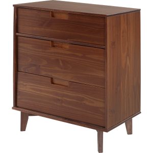 3 Drawer Mid Century Modern Wood Dresser - Walnut