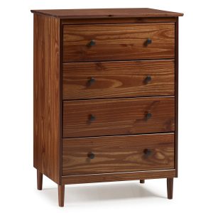 4-Drawer Solid Wood Dresser - Walnut