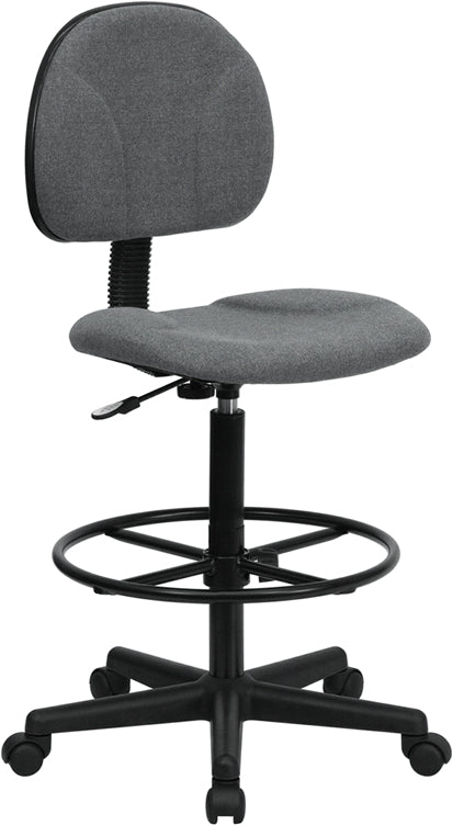 Gray Fabric Drafting Chair (Cylinders: 22.5''-27''H or 26''-30.5''H) - BT-659-GRY-GG