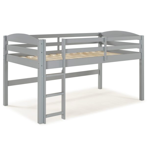 Solid Wood Low Loft Twin Bed - Grey