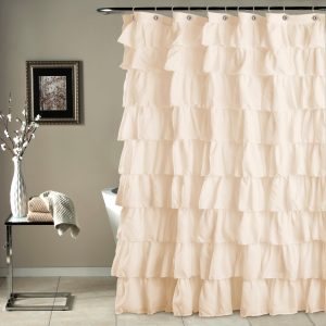 Ruffle Shower Curtain Ivory 72x72