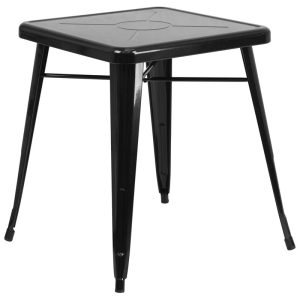 23.75'' Square Black Metal Indoor-Outdoor Table - CH-31330-29-BK-GG