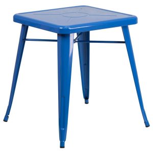 23.75'' Square Blue Metal Indoor-Outdoor Table - CH-31330-29-BL-GG