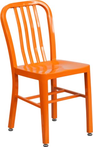 Orange Metal Indoor-Outdoor Chair - CH-61200-18-OR-GG