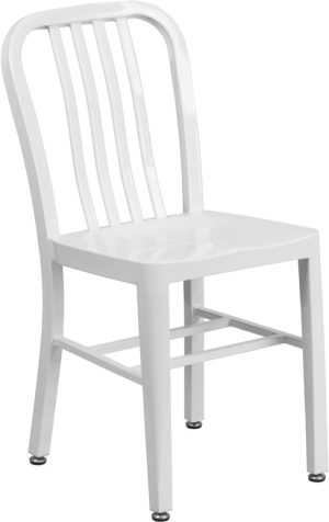 White Metal Indoor-Outdoor Chair - CH-61200-18-WH-GG
