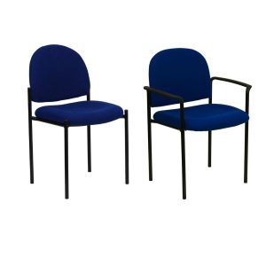 Flash Furniture Comfort Navy Fabric Stackable Steel Side Reception Chair with Arms and without Arms