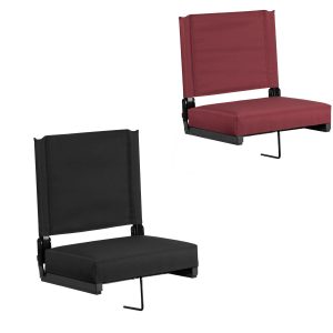 Flash Furniture Grandstand Comfort Seats by Flash with Ultra-Padded Seat in Black and Maroon