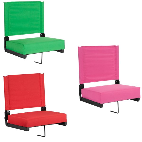 Flash Furniture Grandstand Comfort Seats by Flash with Ultra-Padded Seat in Bright Green, Pink and Red
