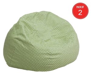 Flash Furniture Oversized Green Dot Bean Bag Chair (pack of 2)