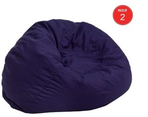 Flash Furniture Oversized Solid Navy Blue Bean Bag Chair (pack of 2)