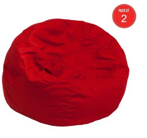 Flash Furniture Oversized Solid Red Bean Bag Chair (pack of 2)