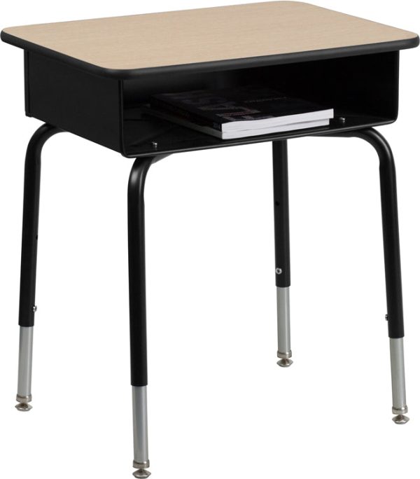 Student Desk with Open Front Metal Book Box - FD-DESK-GG