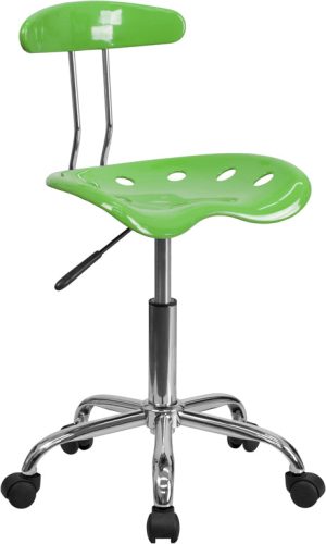 Vibrant Spicy Lime and Chrome Swivel Task Chair with Tractor Seat - LF-214-SPICYLIME-GG