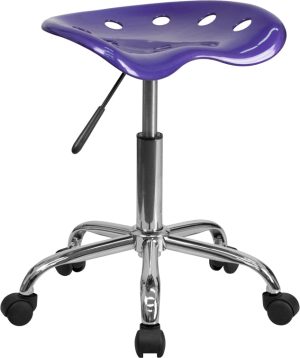 Vibrant Violet Tractor Seat and Chrome Stool - LF-214A-VIOLET-GG