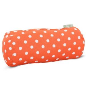 Orange Ikat Dot Round Bolster Pillow 18.5x8