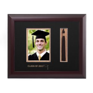 14x11 Frame for 5x7 Photo Dbl Mat Black/Gold and Tassel