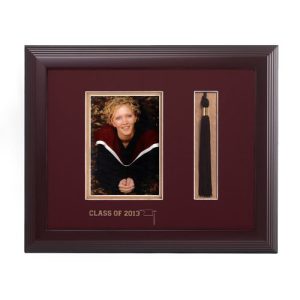 14x11 Frame for 5x7 Photo Dbl Maroon/Gold and Tassel