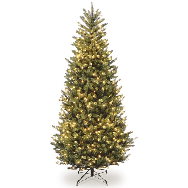 10' Natural Fraser Slim Fir Hinged Tree with 1000 Clear Lights