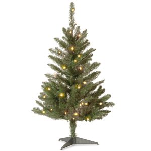 3' Kingswood Fir Wrapped Pencil Tree with 50 Clear Lights