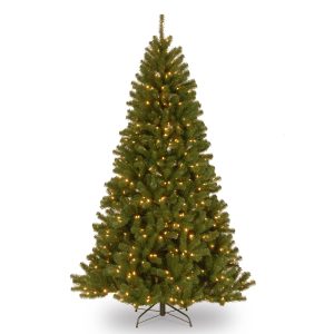 7' North Valley Spruce Hinged Tree with 500 Clear Lights