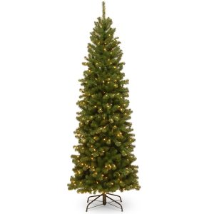 7' North Valley Spruce Pencil Slim Tree with Clear Lights