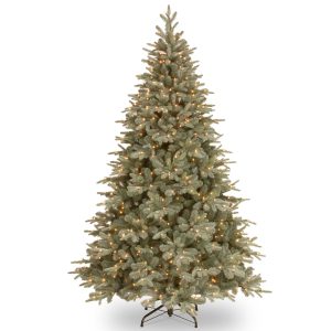 7 1/2'Feel Real(R)Frost Arctic Spruce Hinged Tree with 750 Clear Lights