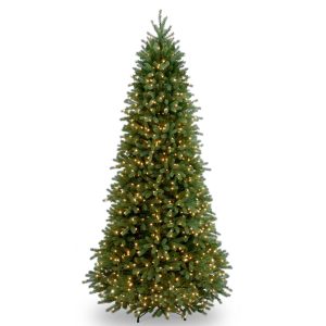 9' Feel Real Jersey Frasier Fir Slim Hinged Tree with 1000 Clear Lights