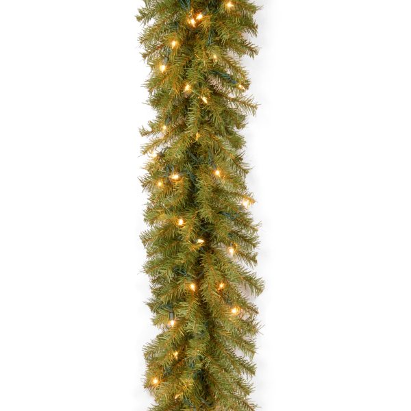 9' x 12 Norwood Fir Garland with 100 Clear Lights