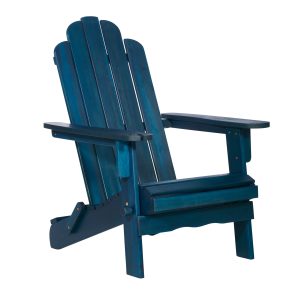 Patio Wood Adirondack Chair - Navy Blue Wash