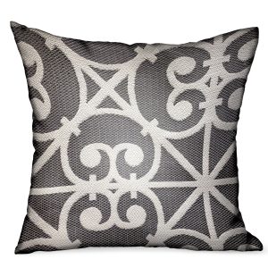 Plutus Abalone Truffle Gray Chevron Luxury Outdoor/Indoor Throw Pillow Double sided  12 x 20