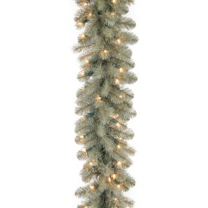 9'x12 Feel-Real Down Swept Douglas Blue Garland with 70 Clear Lights