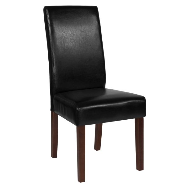Greenwich Series Black Leather Parsons Chair