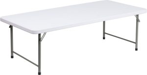 30''W x 60''L x 19''H Kid's Granite White Plastic Folding Table - RB-3060-KID-GG
