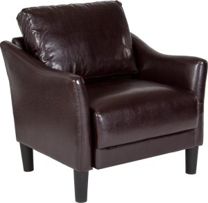 Asti Upholstered Chair in Brown Leather