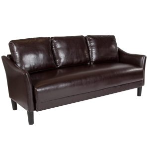 Asti Upholstered Sofa in Brown Leather