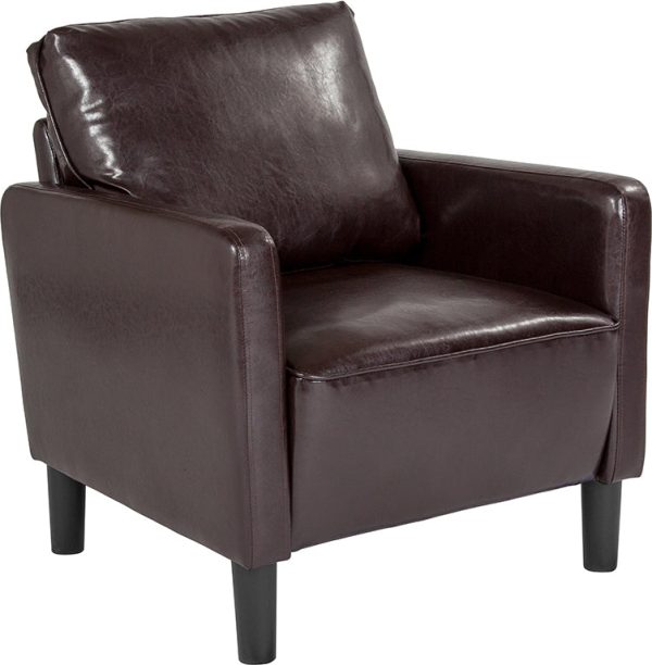 Washington Park Upholstered Chair in Brown Leather