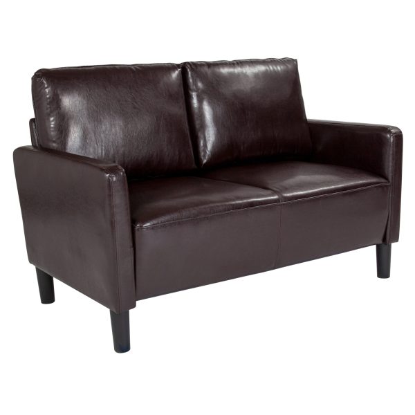 Washington Park Upholstered Loveseat in Brown Leather