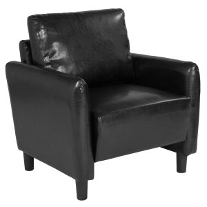 Candler Park Upholstered Chair in Black Leather