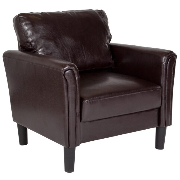Bari Upholstered Chair in Brown Leather