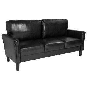 Bari Upholstered Sofa in Black Leather