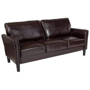 Bari Upholstered Sofa in Brown Leather