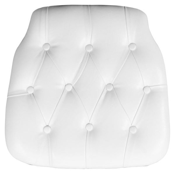 Hard White Tufted Vinyl Chiavari Chair Cushion - SZ-TUFT-WHITE-GG