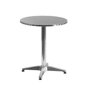 23.5'' Round Aluminum Indoor-Outdoor Table with Base - TLH-052-1-GG