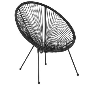 Valencia Oval Comfort Series Take Ten Black Rattan Lounge Chair