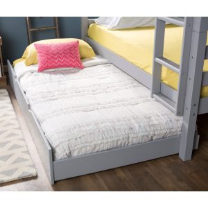 Solid Wood Twin Trundle Bed - Grey