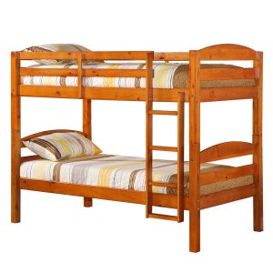 Solid Wood Twin over Twin Bunk Bed - Honey