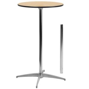 24'' Round Wood Cocktail Table with 30'' and 42'' Columns - XA-24-COTA-GG