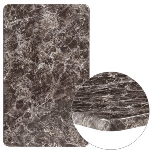24 x 42 Rectangular Gray Marble Laminate Table Top