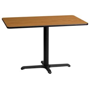 24'' x 42'' Rectangular Natural Laminate Table Top with 22'' x 30'' Table Height Base - XU-NATTB-2442-T2230-GG