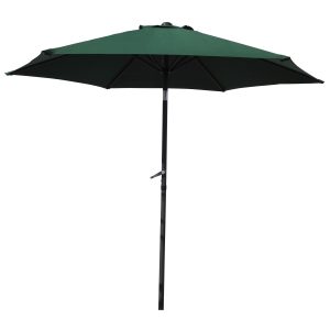 St. Kitts Aluminum Tilt and Crank 8-foot Outdoor Umbrella - Dark Grey/Forest Green